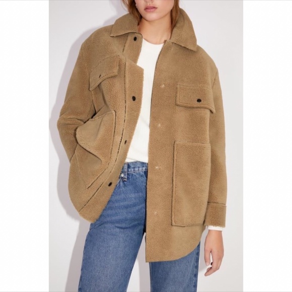 Double faced overshirt shacket fleece - Picture 5 of 15